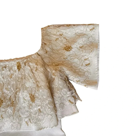 Slate & Willow Golden Iris Dress Size 8 Sheath Off shoulder Lace Ruffle 8 RTR - Picture 6 of 16